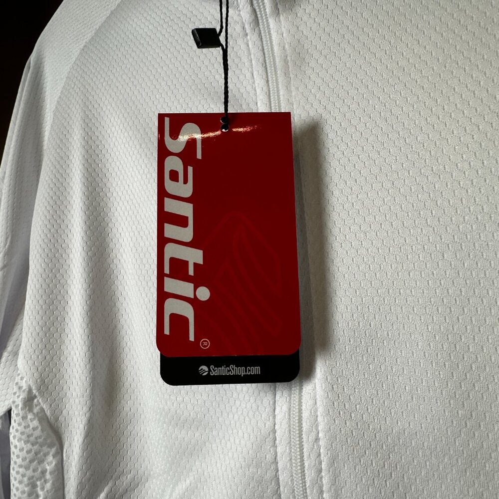 NWT Santic Olivia Women's S-2XL White Cycling Jersey Long Sleeve Full Zip, Rear - Picture 7 of 12